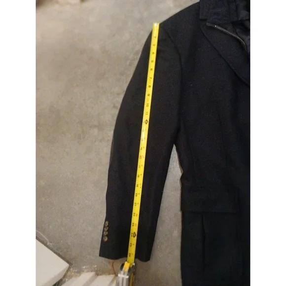 Faconnable Mens 52R (44 US) Regular Black Wool Cashmere Overcoat Italy - Picture 14 of 14